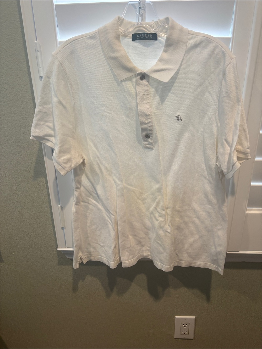 Lauren Ralph Lauren Cream Polo Shirt with RL Chest Logo